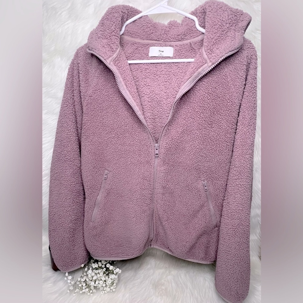 Aritzia TNA zip-up teddy hoodie